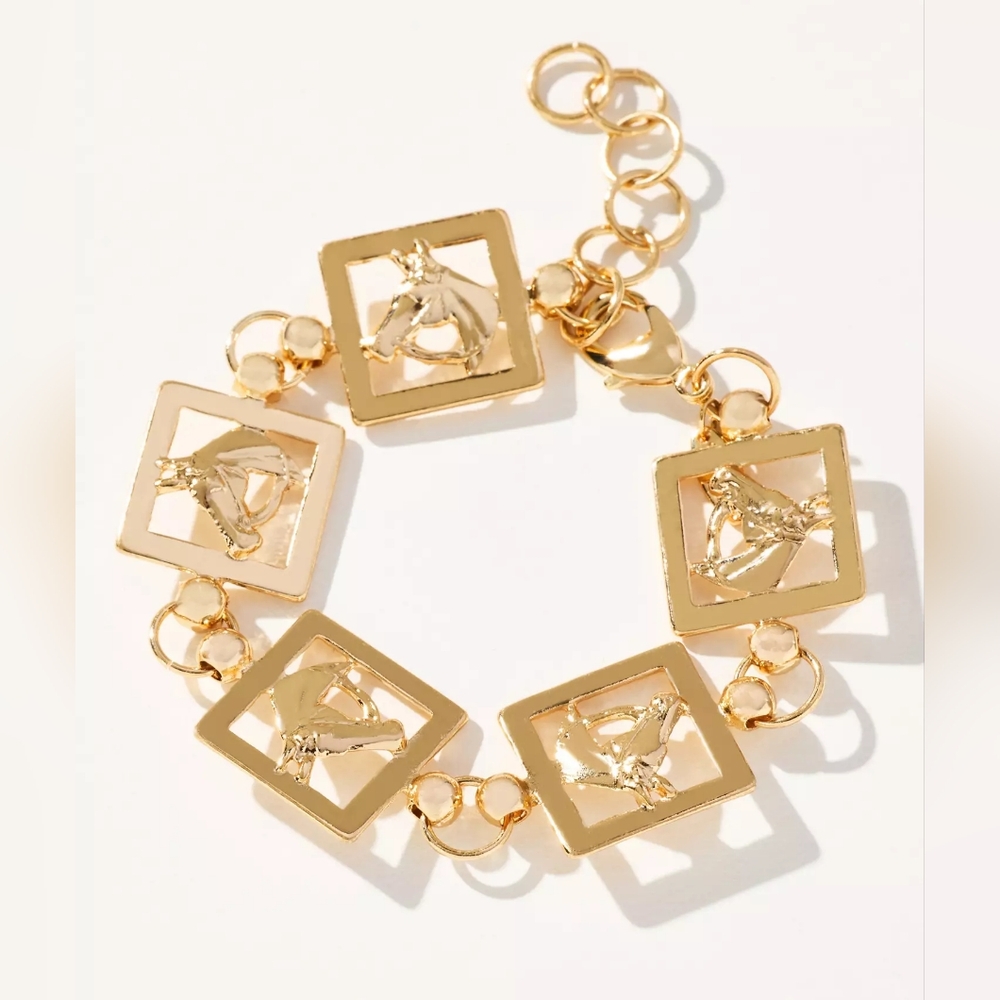 Anthropologie Horse Tile Link Bracelet